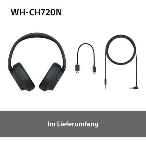 Sony WH-CH720N Kabellose Bluetooth-Kopfhörer mit Noise Cancelling, Schwarz