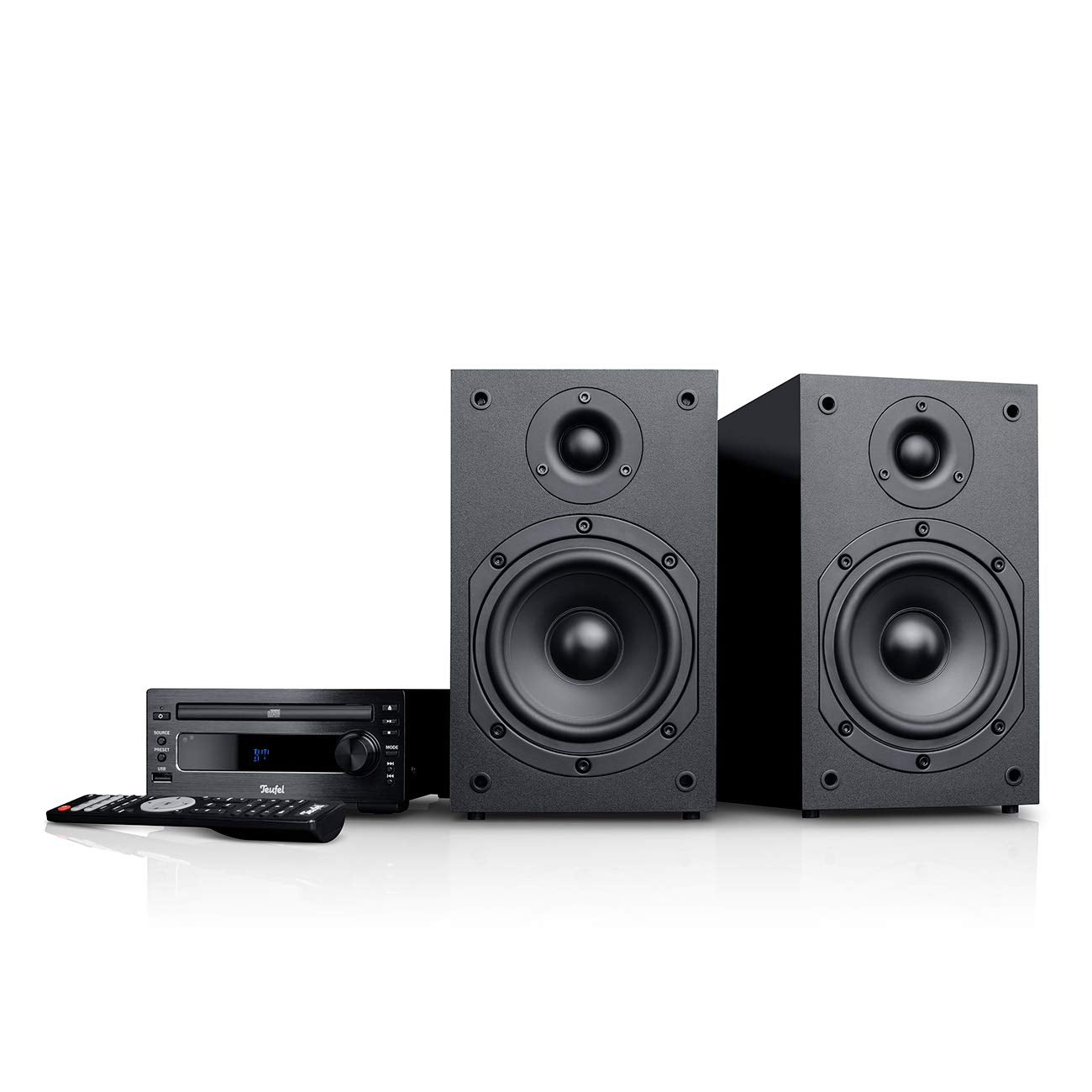 Teufel Kombo 11 DAB+ HiFi-Anlage mit Stereo-Lautsprechern, Schwarz