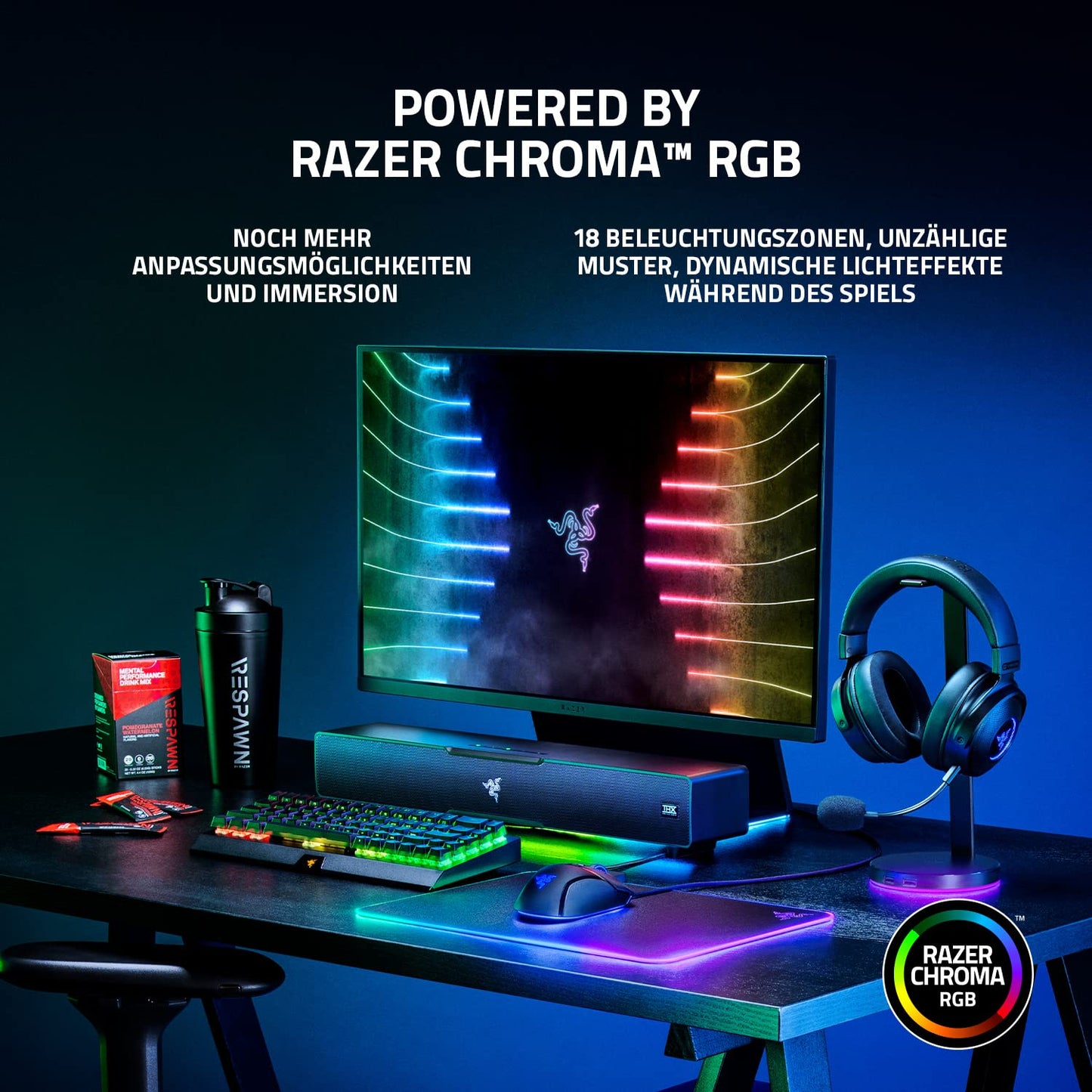 Razer Leviathan V2 - PC-Gaming-Soundbar (mit Dolby 5.1 Surround Sound, leistungsstarkem Subwoofer für Tiefe Bässe, ideal für Gaming, Filme und Musik) Schwarz