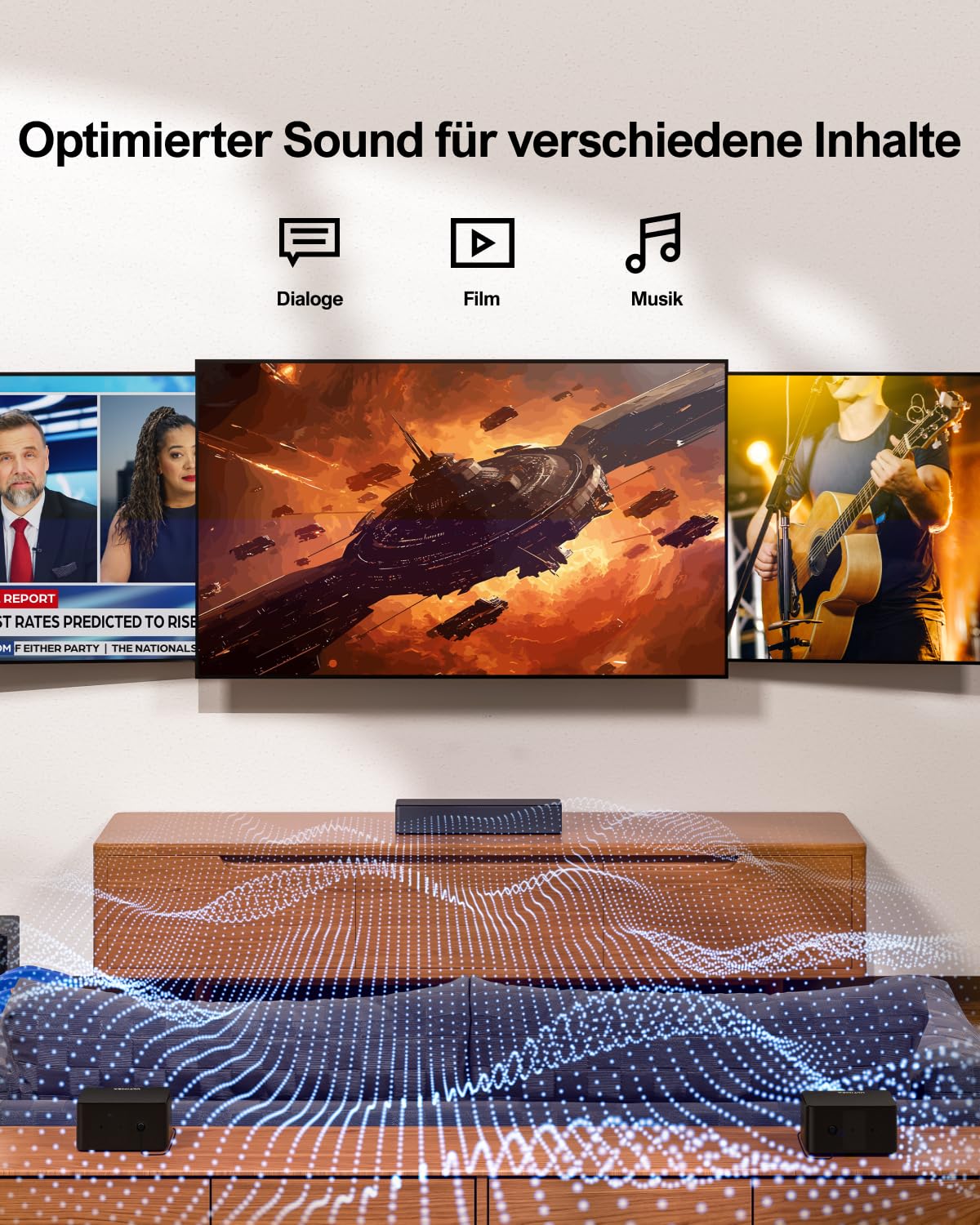 ULTIMEA 5.1 Soundbar Heimkinosystem, 320W, mit Subwoofer & Surround-Lautsprechern