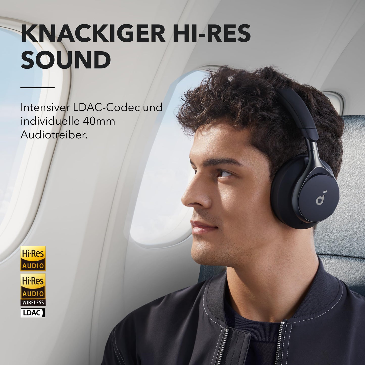 soundcore Space One Kabellose Kopfhörer mit adaptivem ANC, 40h Akkulaufzeit, Hi-Res Audio