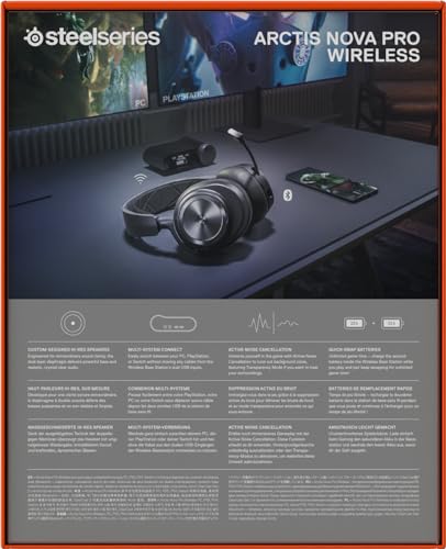 SteelSeries Arctis Nova Pro Wireless Gaming-Headset, mit ANC & Infinity Power System, Multi-Plattform