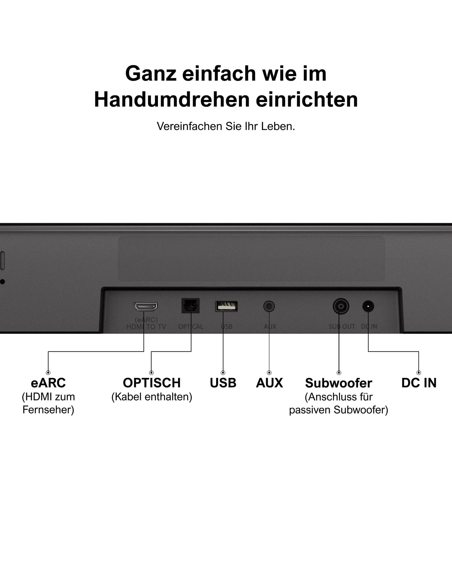 ULTIMEA 5.1ch Soundbar mit Dolby Atmos, 3D Surround Sound System für TV, App Control, Home Theater Sound System, TV Soundbar mit Subwoofer, 2 Surround Lautsprecher, HDMI eARC/Opt/AUX/BT, Aura A50 Pro
