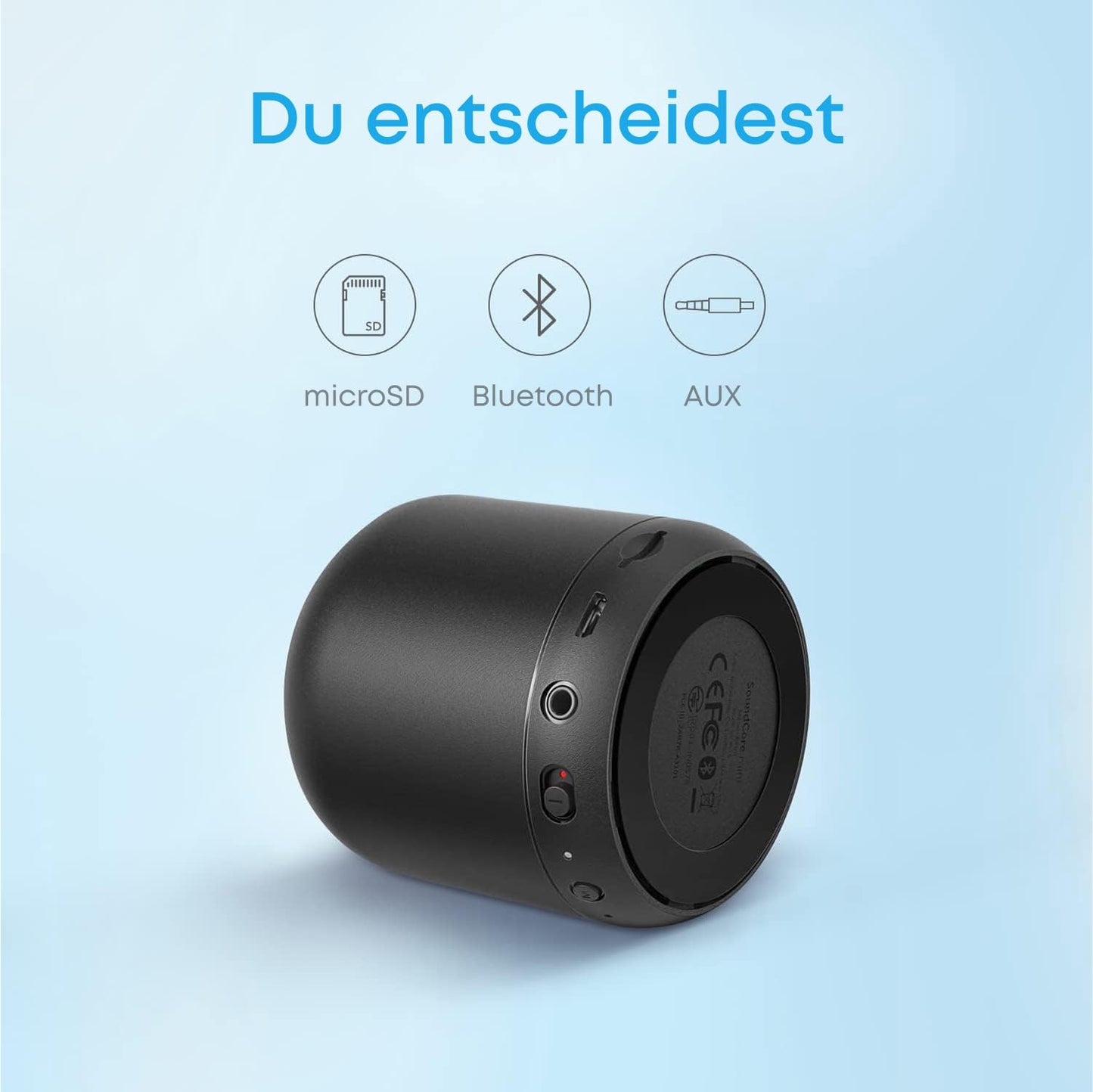 Anker Soundcore Mini Tragbarer Bluetooth-Lautsprecher, mit FM-Radio, 15h Akkulaufzeit