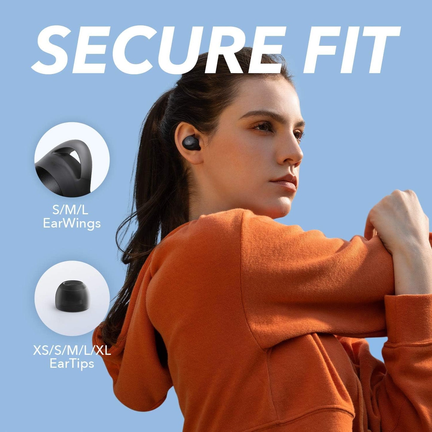 Soundcore A1 Sport Bluetooth In-Ear-Kopfhörer, IPX7 Wasserdicht, Schwarz