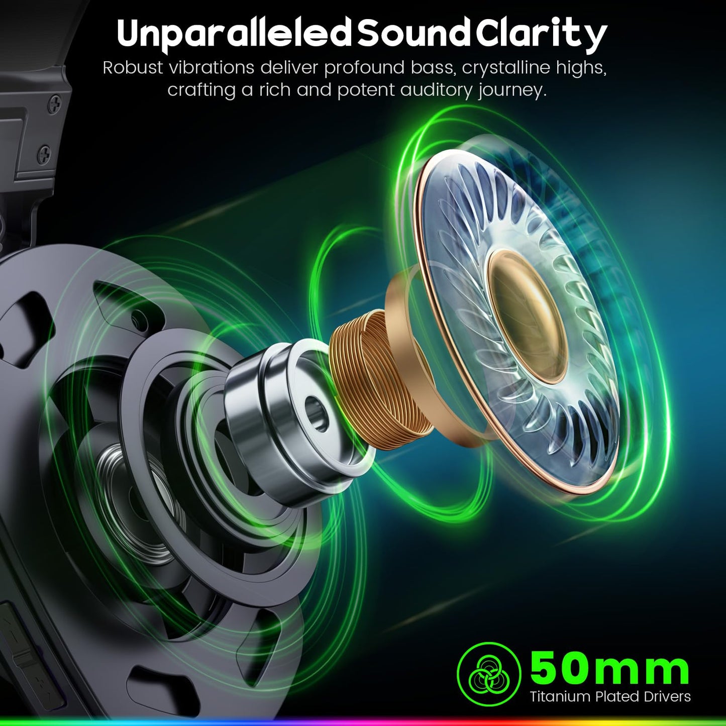 WESEARY WG1 Wireless Gaming Headset mit 2,4G & Bluetooth, 50+h Akku, Noise Cancelling