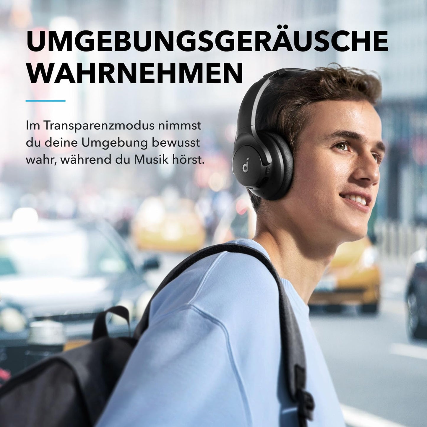 Soundcore Q20i Kabellose Over-Ear-Kopfhörer mit Hybrid ANC, 40h Akku, Hi-Res Audio, Schwarz