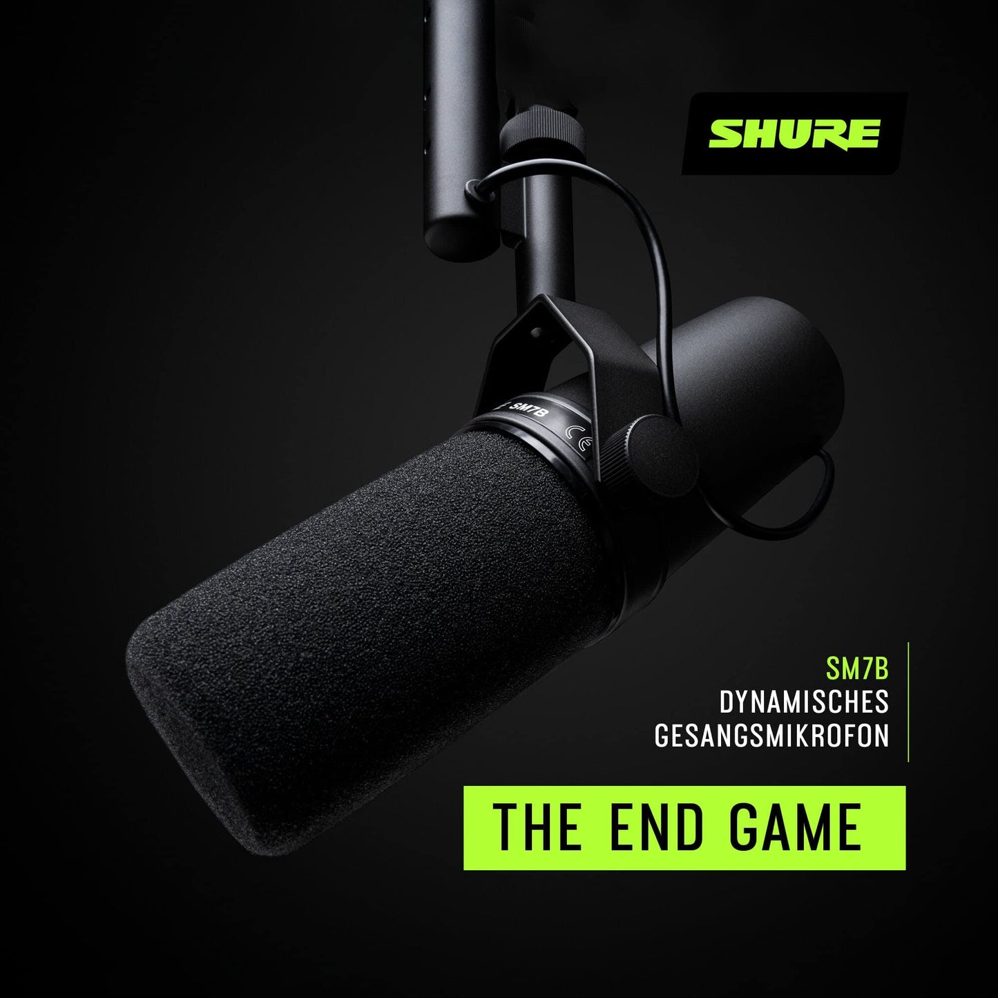Shure SM7B Dynamisches XLR-Studiomikrofon, für Podcast & Rundfunk, Schwarz