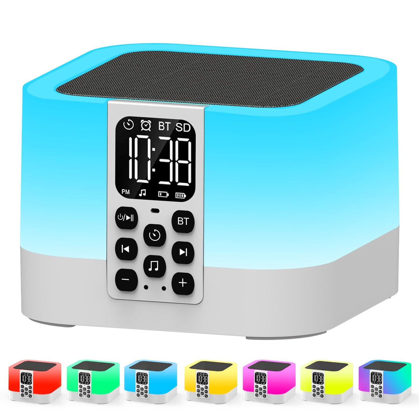 AFEXOA Bluetooth-Lautsprecher, Wecker & Nachtlicht, mit Naturgeräuschen, für Schlaf- & Kinderzimmer