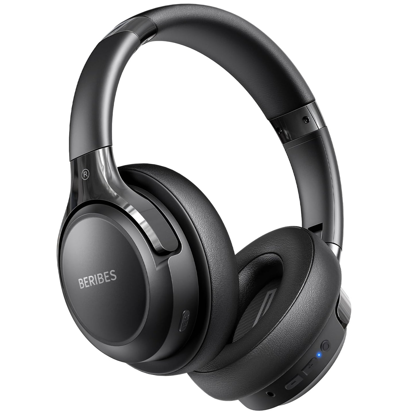 BERIBES Bluetooth Kopfhörer Over Ear, 65h Akkulaufzeit, 6 EQ-Modi, Schwarz