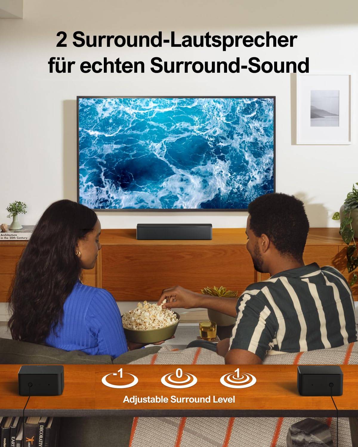 ULTIMEA 5.1 Soundbar mit Dolby Atmos, 3D Surround Sound System, Soundbar für TV Geräte mit Subwoofer, 2 Rear-Lautsprechern, Sound bar Bluetooth 5.3 mit Einstellbarem Bass, Poseidon D60