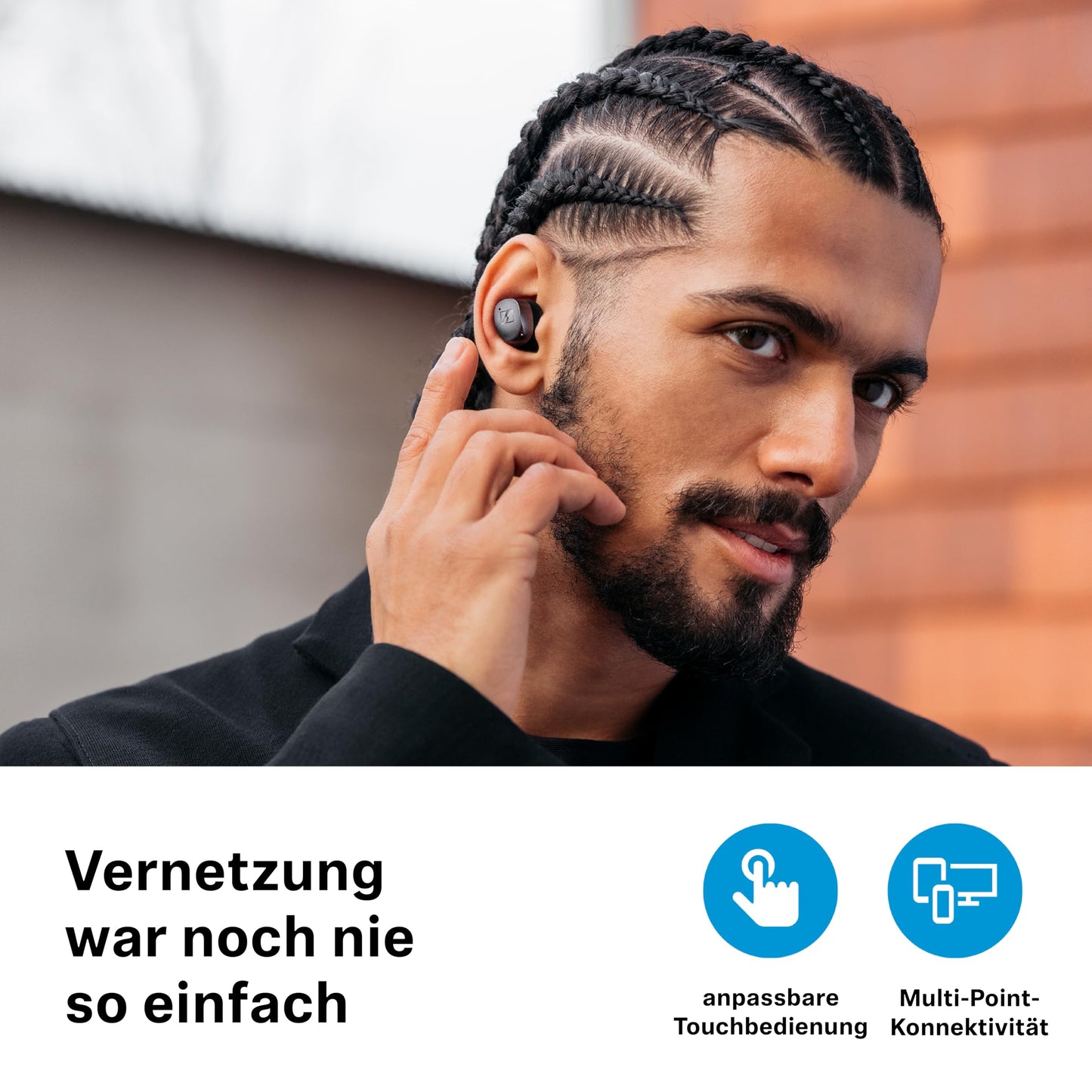 Sennheiser MOMENTUM True Wireless 4 Earbuds mit adaptiver ANC, Bluetooth 5.4, Schwarz Graphit