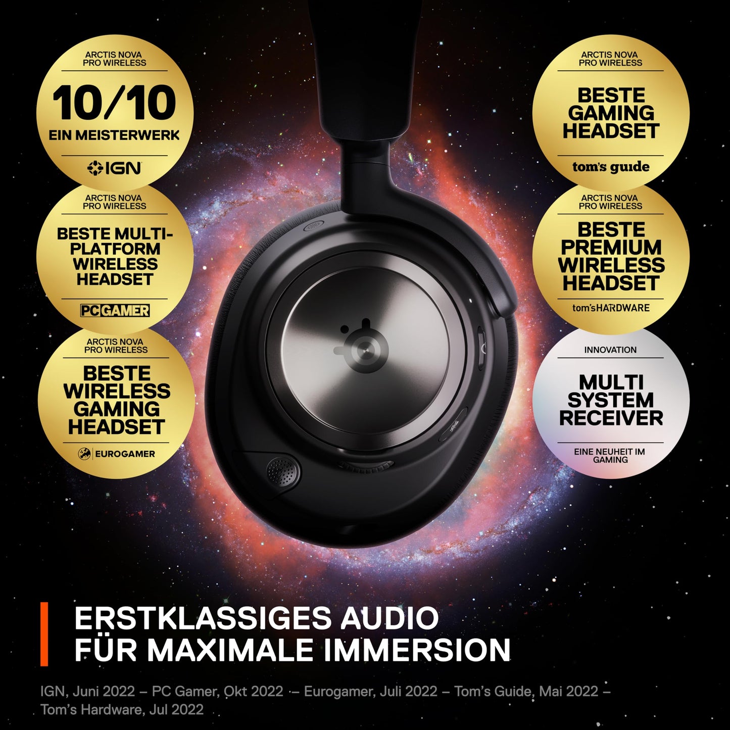 SteelSeries Arctis Nova Pro Wireless Gaming-Headset, mit ANC & Infinity Power System, Multi-Plattform